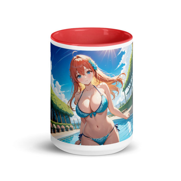 Large Anime Waifu Mug, Ahegao Face Coffee Cup with Colored Interior - Image 11