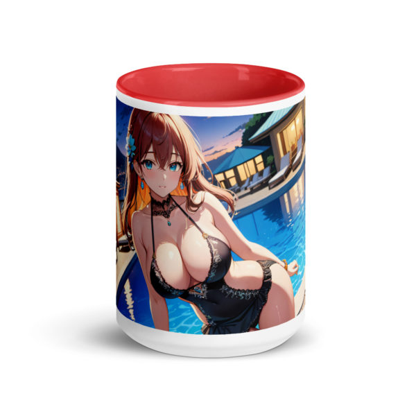 Sexy Anime Waifu Coffee Mug, Ecchi Girl Colored Interior Cup - Image 11