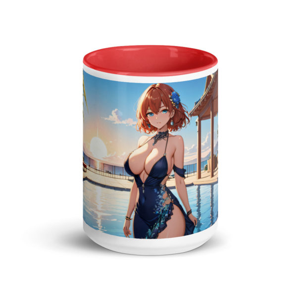 Kawaii Waifu Ceramic Mug, Hot Anime Girl with Color Inside - Image 11