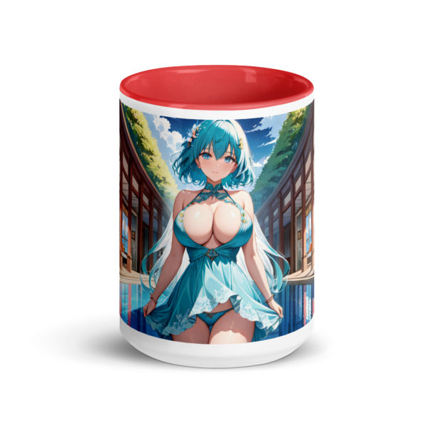 Hot Anime Waifu Mug, Kawaii Ecchi Girl with Vibrant Colored Interior - Image 10