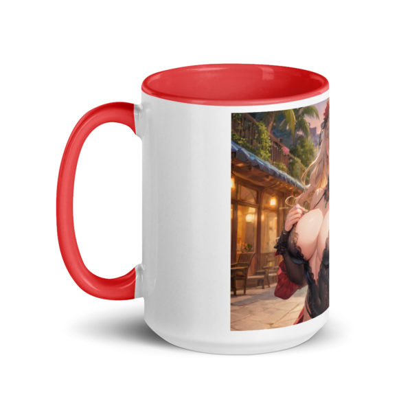 Kawaii Ahegao Girl Coffee Mug, Cute Anime Waifu with Color Inside - Image 12