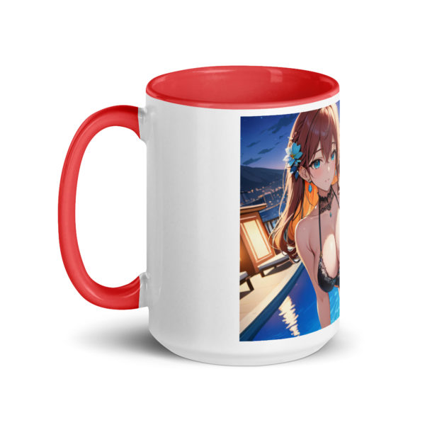 Sexy Anime Waifu Coffee Mug, Ecchi Girl Colored Interior Cup - Image 12