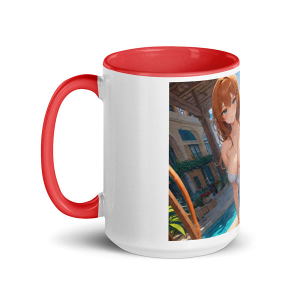 Aesthetic Waifu Mug, Cute Anime Girl Ceramic Cup with Color Inside - Image 12