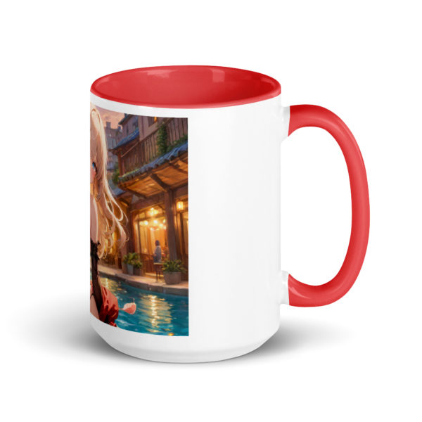 Kawaii Ahegao Girl Coffee Mug, Cute Anime Waifu with Color Inside - Image 10