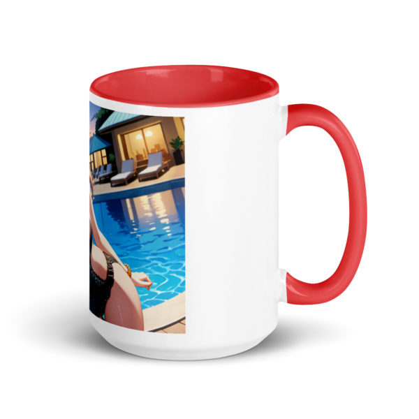 Sexy Anime Waifu Coffee Mug, Ecchi Girl Colored Interior Cup - Image 10