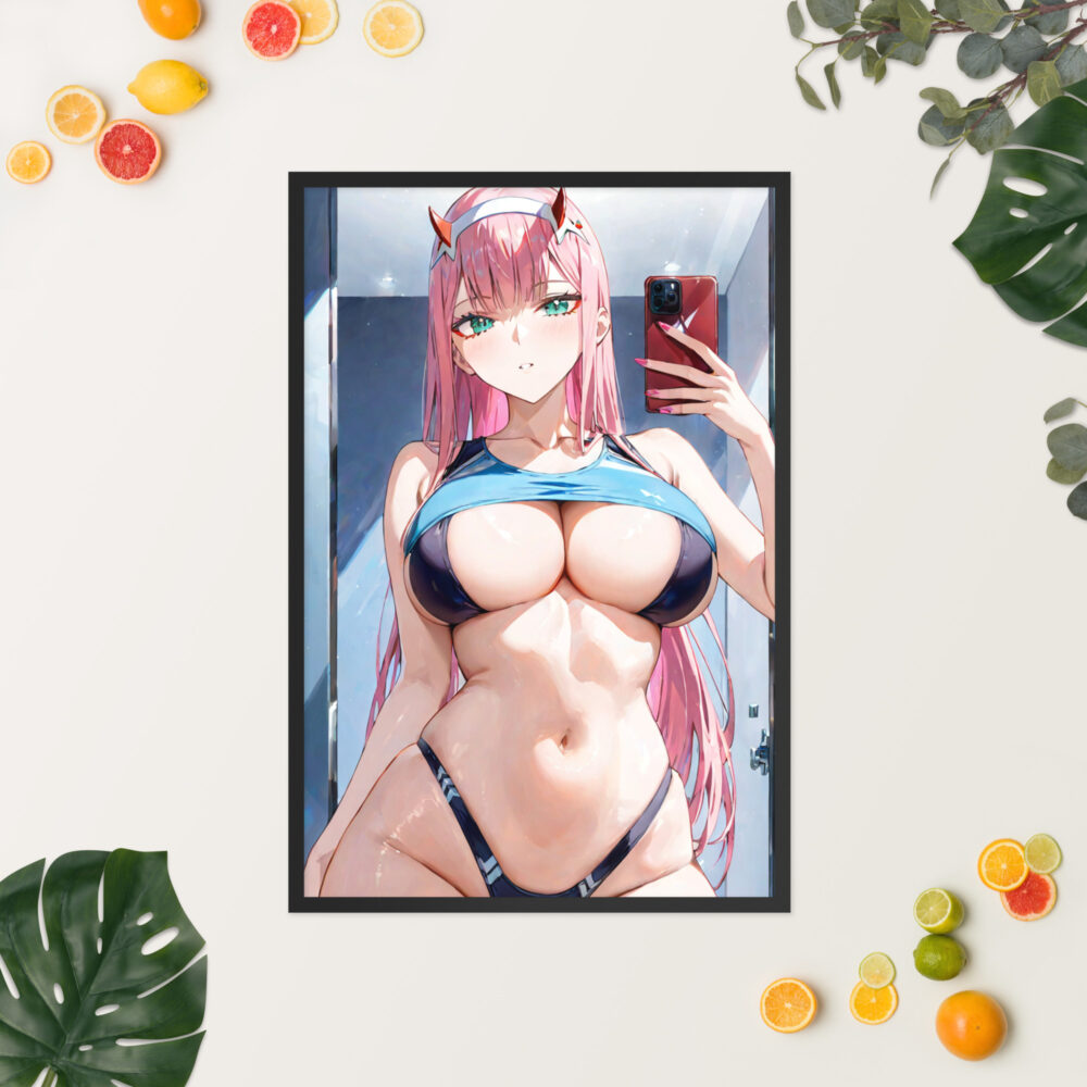 Zero Two Waifu Framed Poster | Anime Wall Decoration