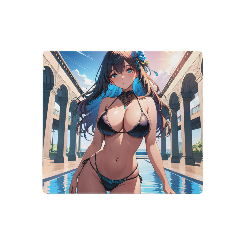 Anime Girl Waifu in bikini at the pool - Gaming mouse pad - Image 2