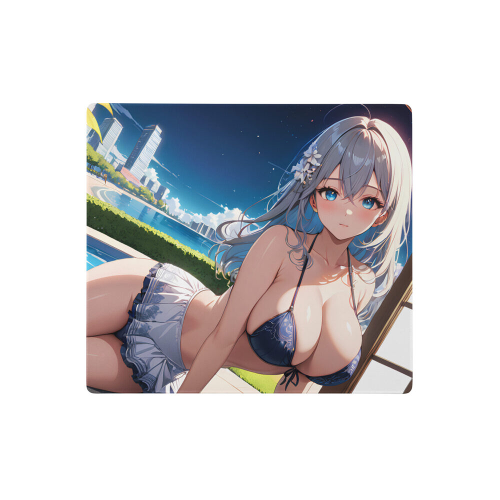 Anime Girl Waifu in bikini at the pool - Gaming mouse pad - Image 2