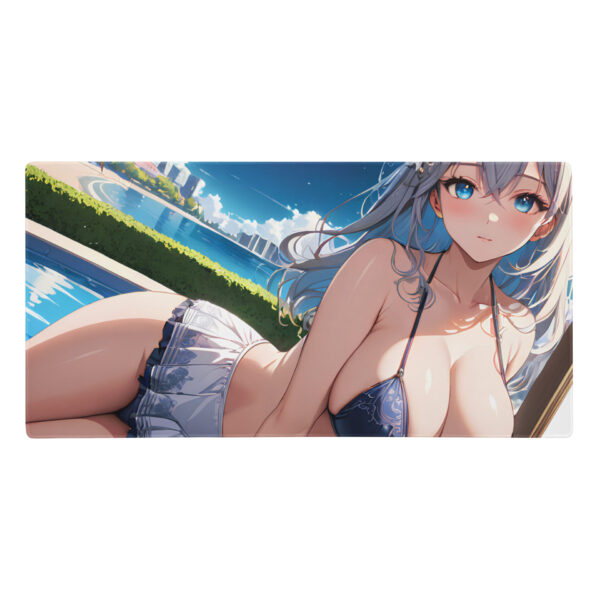 Anime Girl Waifu in bikini at the pool - Gaming mouse pad