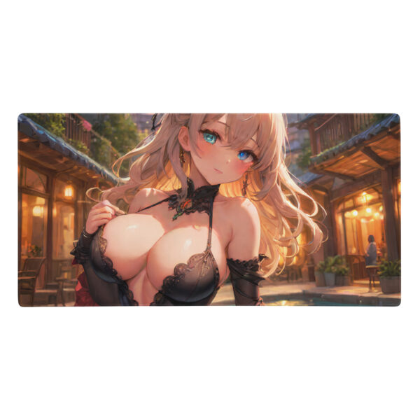Sexy blonde Anime Waifu in lingerie at the pool - Gaming mouse pad