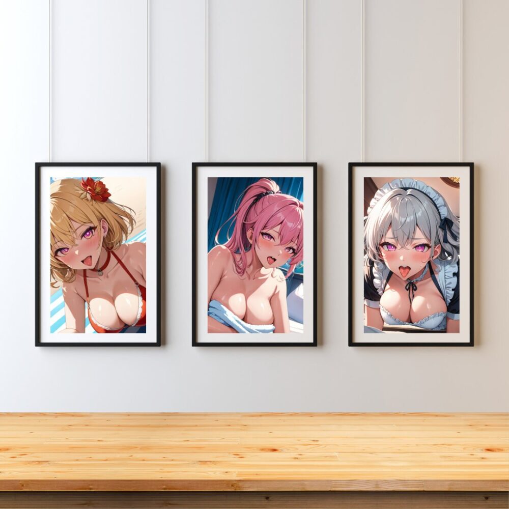 Anime Waifu DIY Pack 03 - Printable Art Files for Shirts, Posters, Puzzles, Mousepads, Magnets, and More! - Image 3