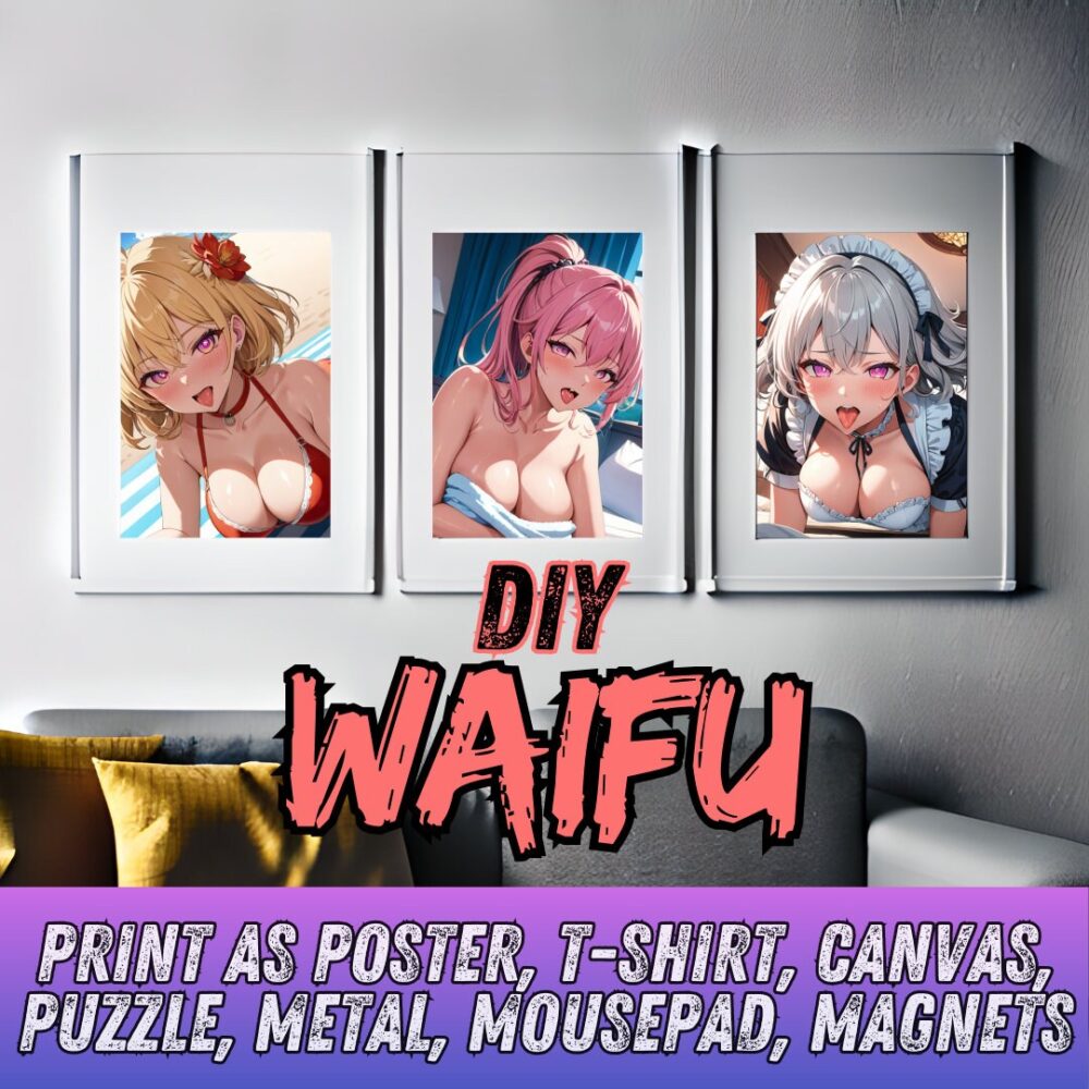 Anime Waifu DIY Pack 03 - Printable Art Files for Shirts, Posters, Puzzles, Mousepads, Magnets, and More!