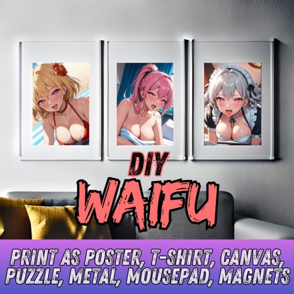Anime Waifu DIY Pack 03 - Printable Art Files for Shirts, Posters, Puzzles, Mousepads, Magnets, and More!