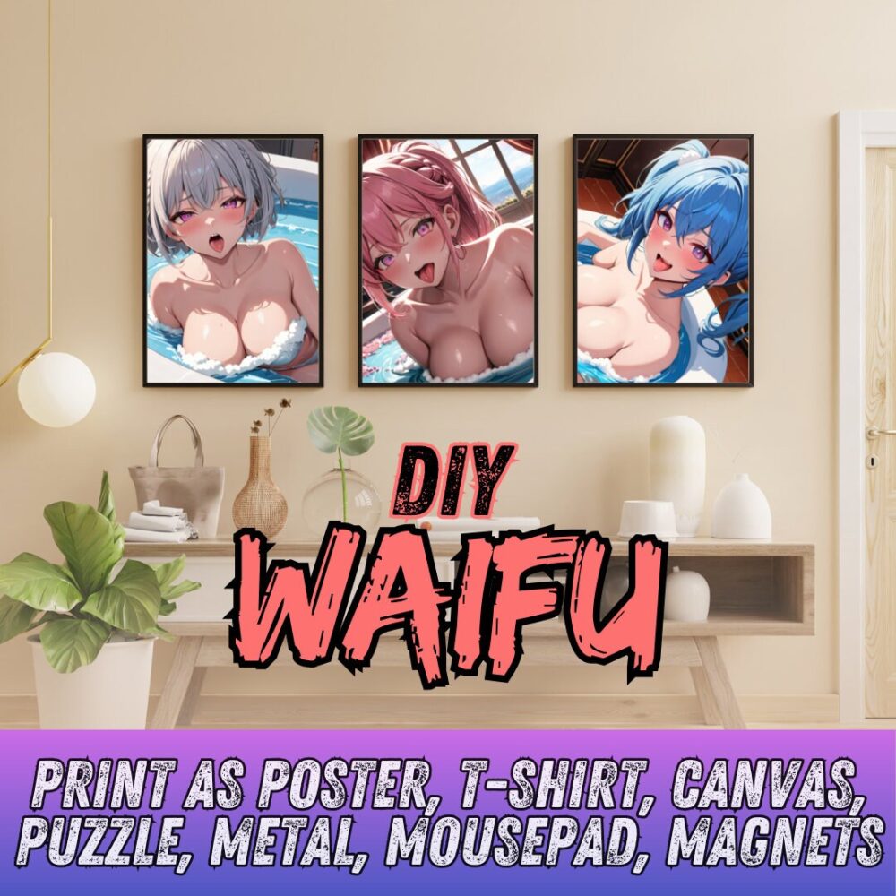 Anime Waifu DIY Pack 01 - Printable Art Files for Shirts, Posters, Puzzles, Mousepads, Magnets, and More!