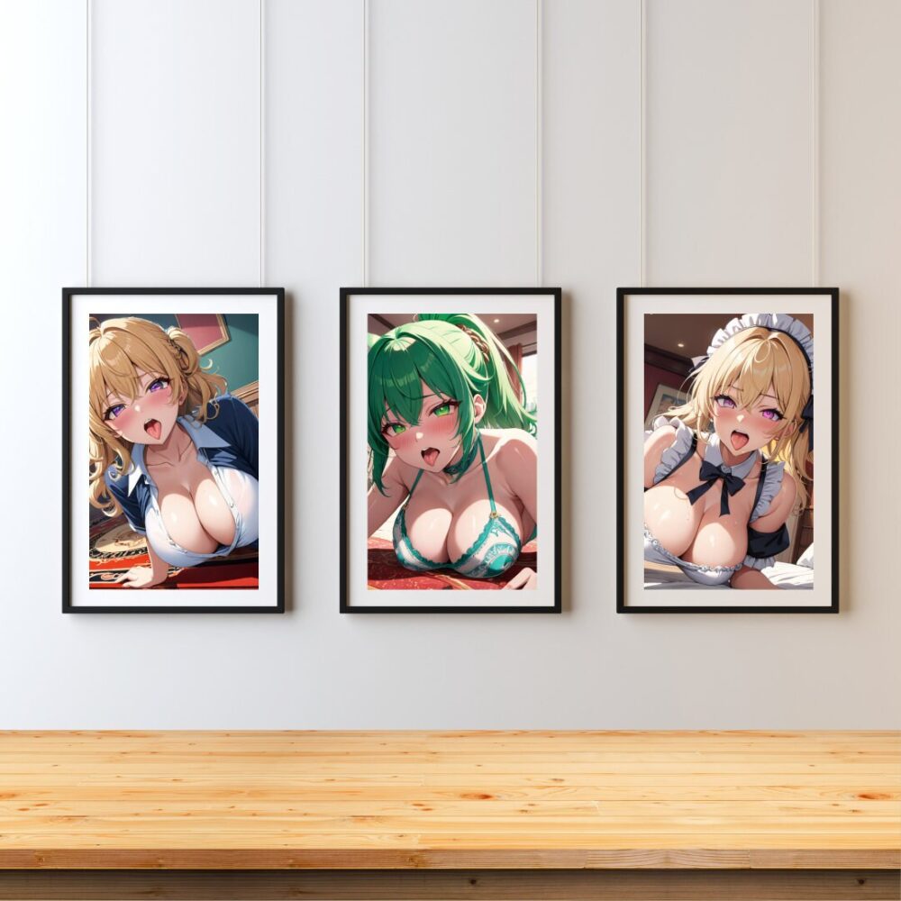 Anime Waifu DIY Pack 02 - Printable Art Files for Shirts, Posters, Puzzles, Mousepads, Magnets, and More! - Image 2
